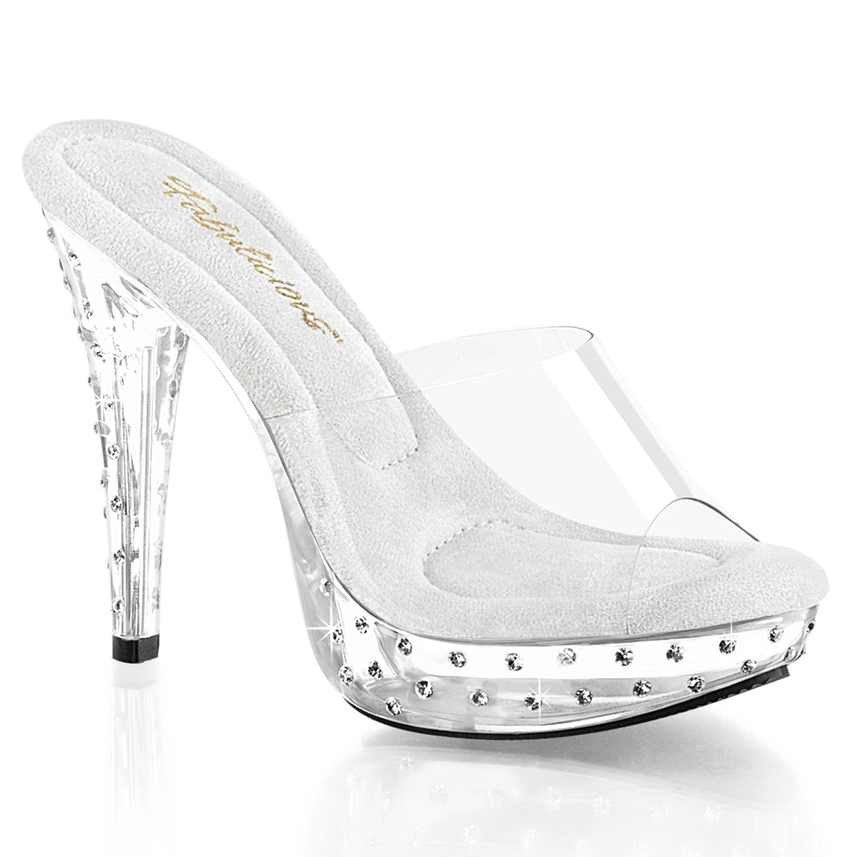 Clear 5 Inch Posing Shoes - Fabulicious COCKTAIL-501SDT