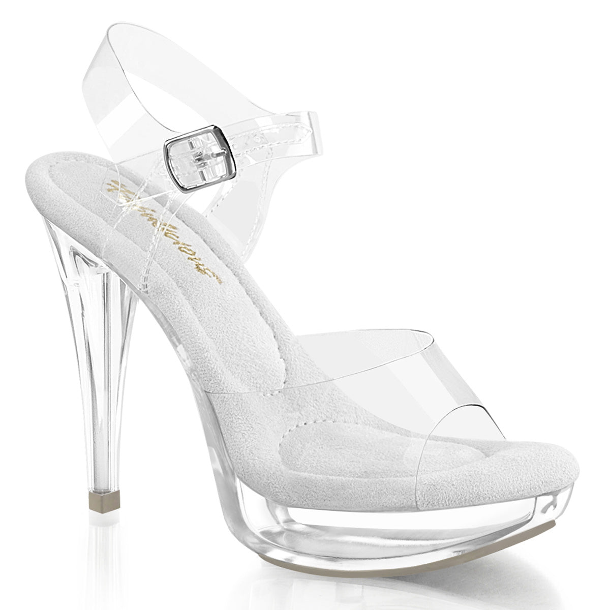 Clear 5 Inch Posing Shoes - Fabulicious COCKTAIL-508