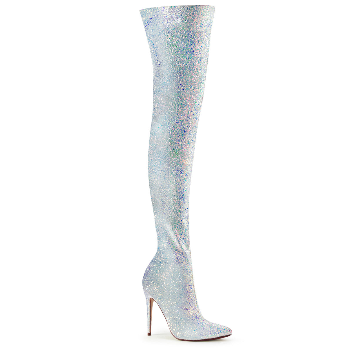White 5 Inch Erotic Thigh Length Boots - Pleaser COURTLY-3015