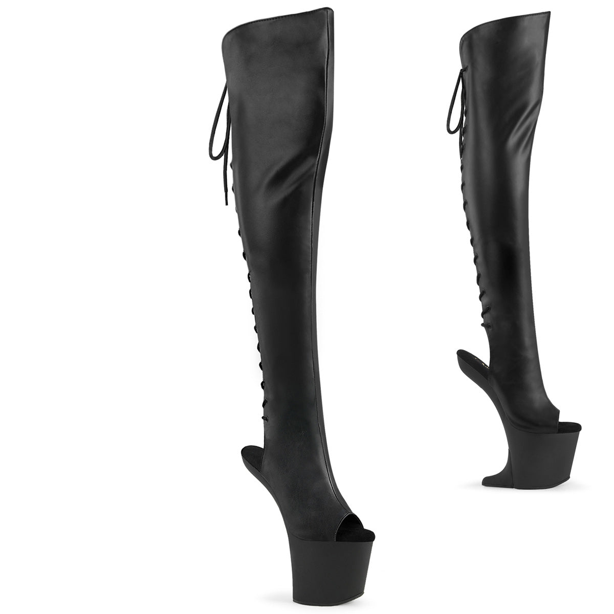 Black 8 Inch Pole Dance Thigh High Boots - Pleaser CRAZE-3019
