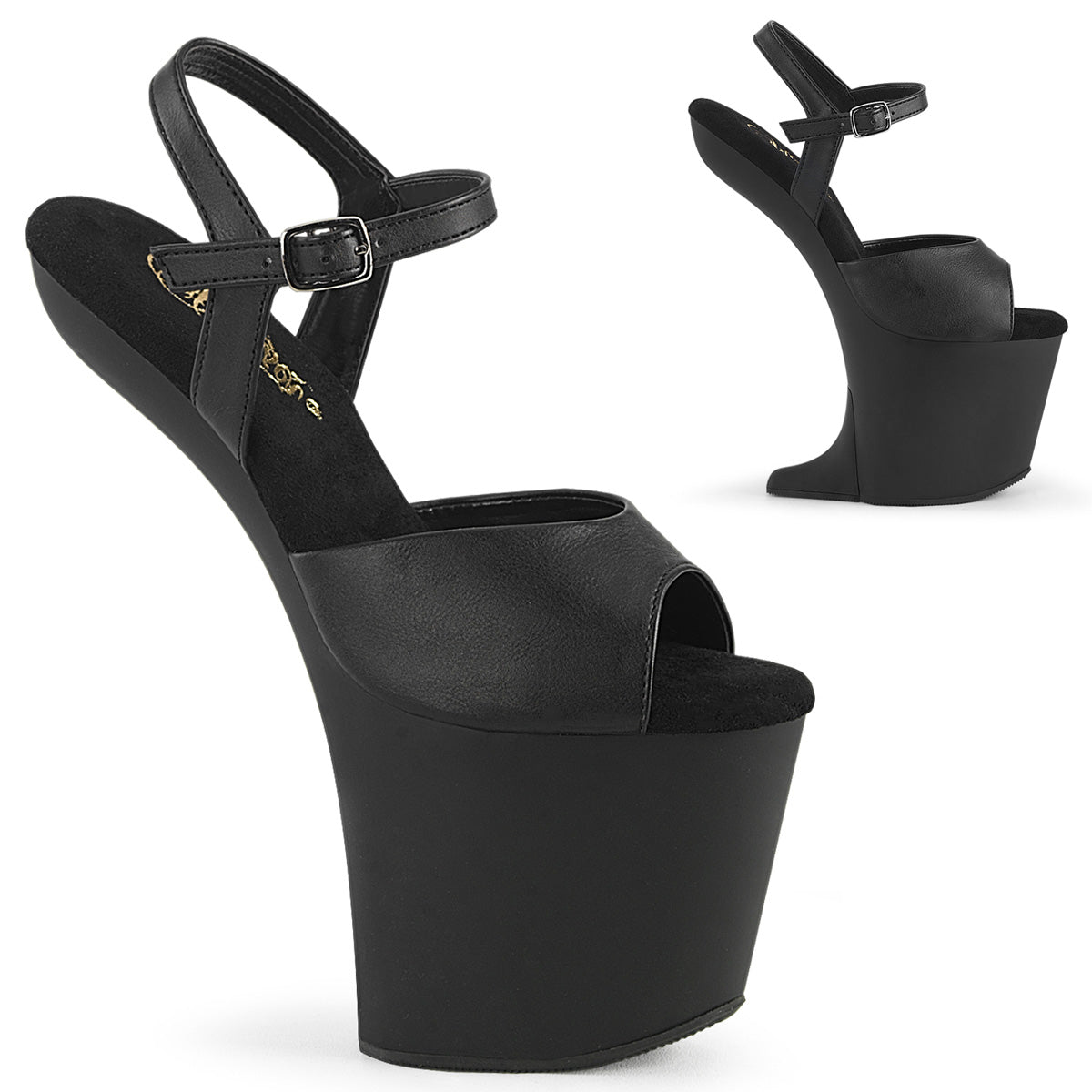 Black 8 Inch Pole Dancer Platform Shoes - Pleaser CRAZE-809