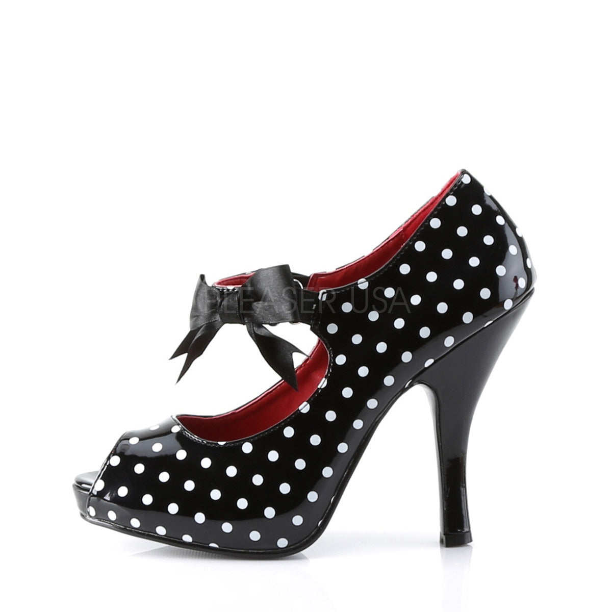 4 1/2 Heel, 3/4 Hidden P/F Open Toe Mary Jane W/ Bow CUTIE07/BWPT CUTIEPIE07