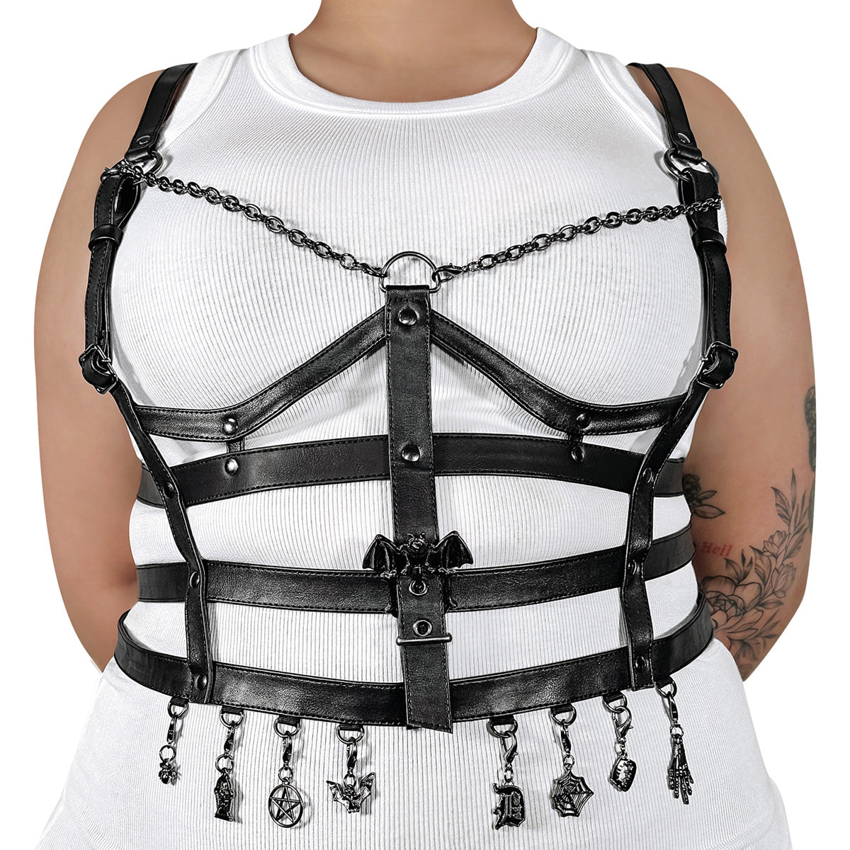 DA-118-LXL DEMONIA BLK Faux Cuero alternativa Faux Cuero Case Body