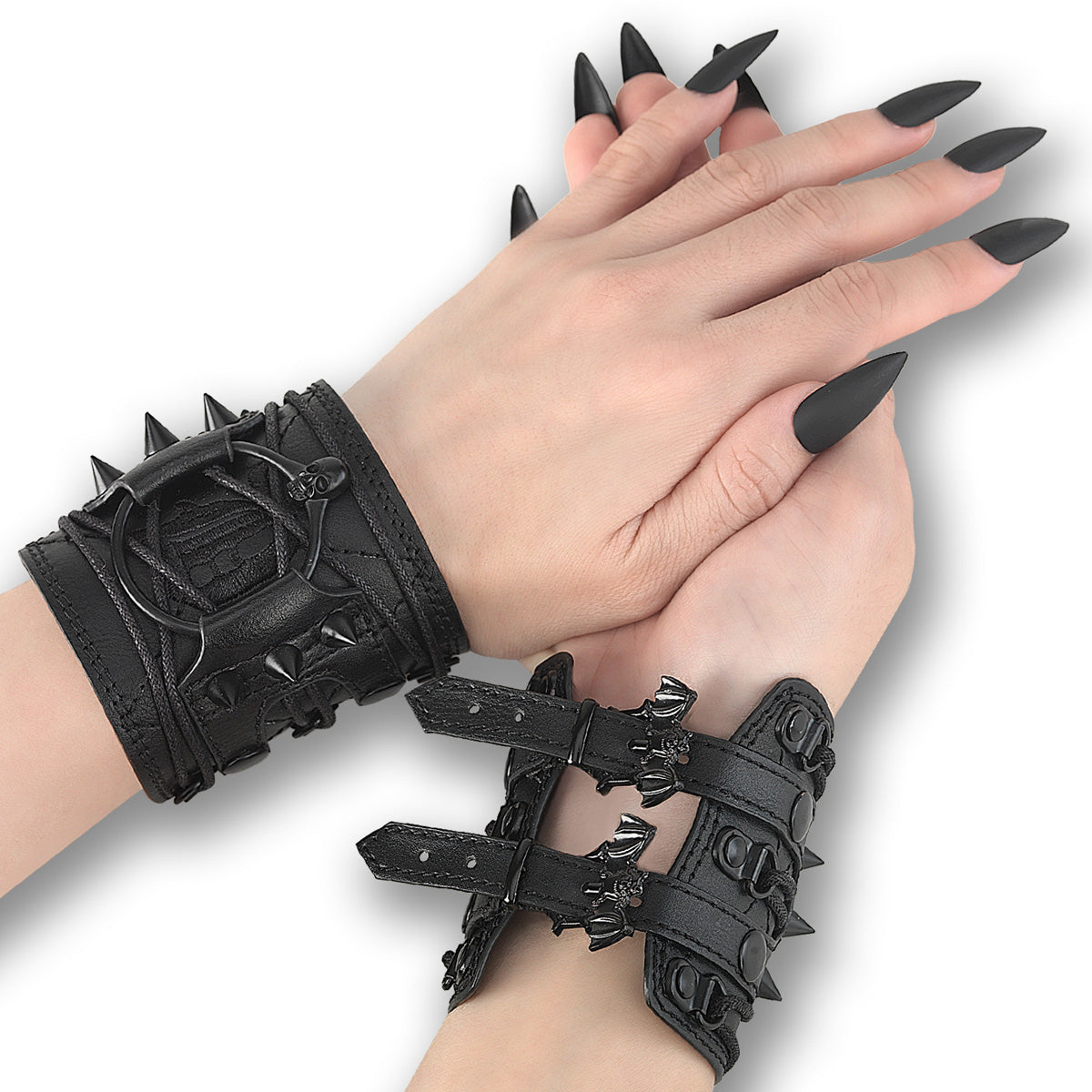 DA-406 Demonia Alternative Fashion Faux Leather Wrist Cuffs