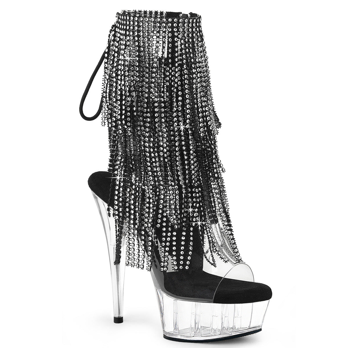 Clear 6 Inch Strippers Platform Ankle Boots - Pleaser DELIGHT-1017RSF