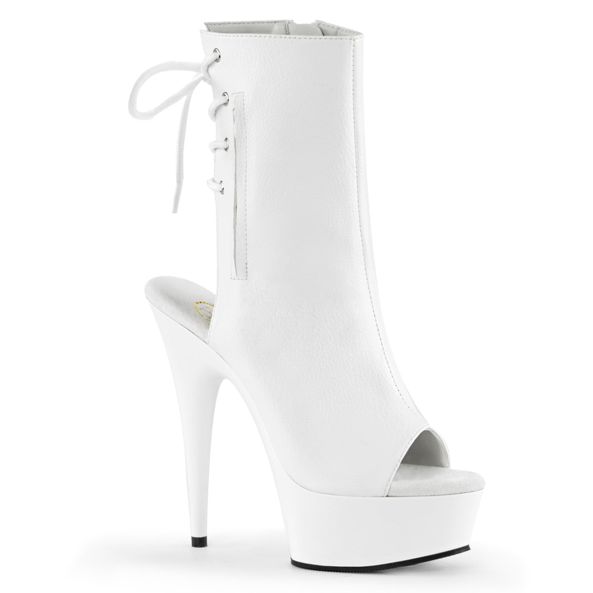 White 6 Inch Exotic Dance Ankle Boots - Pleaser DELIGHT-1018