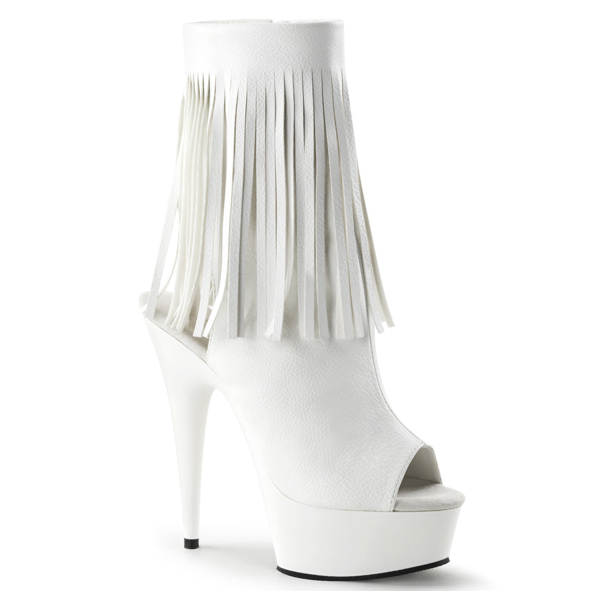 White 6 Inch Pole Dance Ankle Boots - Pleaser DELIGHT-1019