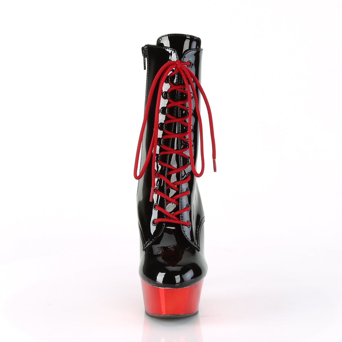 Black Red 6 Inch Stratement Ankle Boots - Pleaser DELIGHT-1020