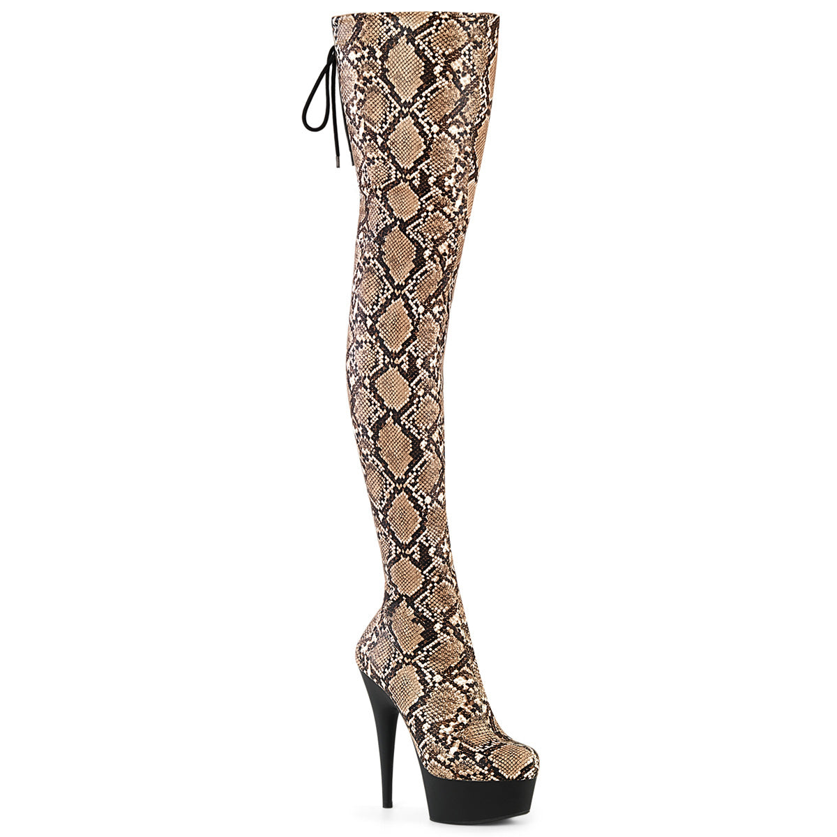 Delight-3008SP-BT Pleaser Pole Dancing Snake Print Boots