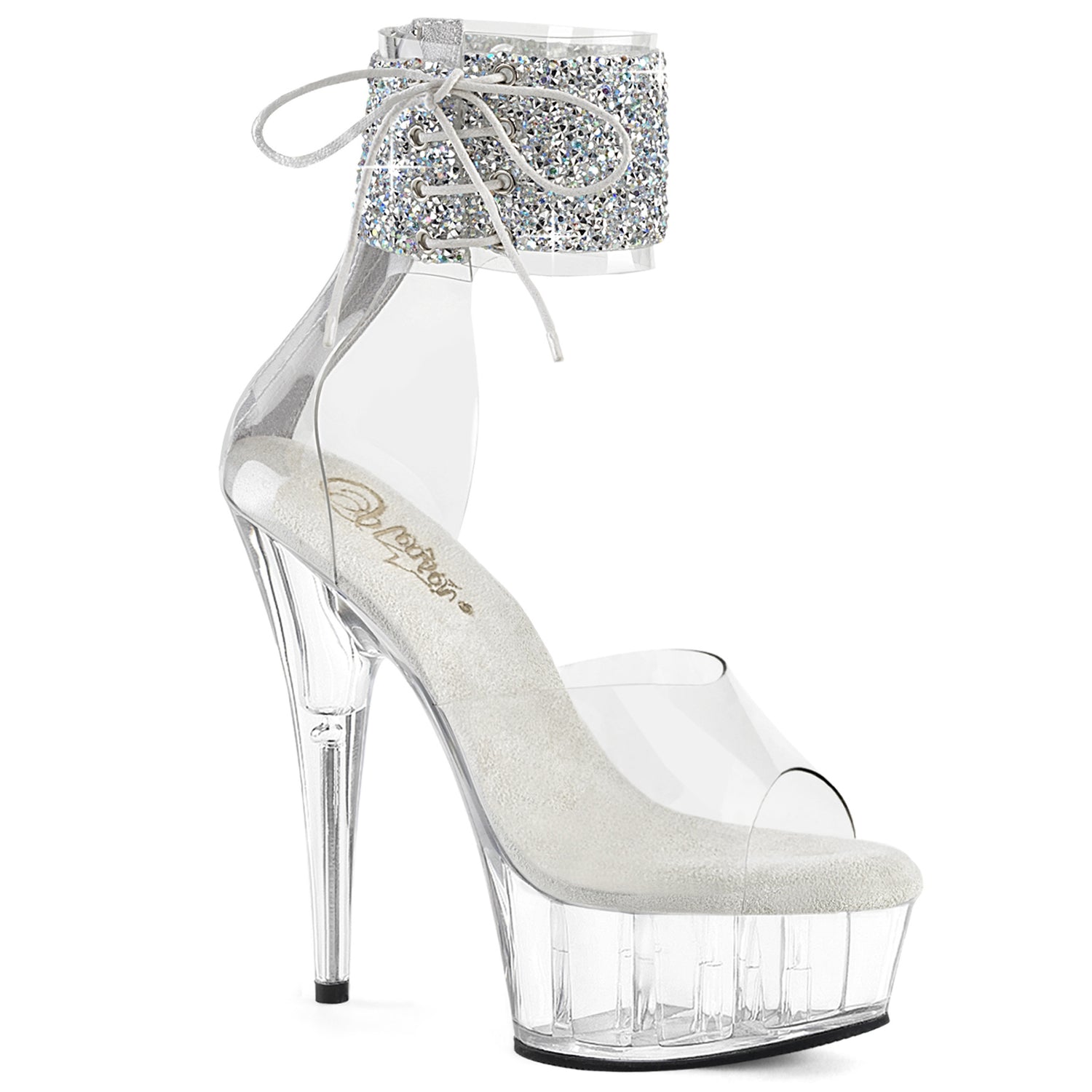 Clear 6 Inch Strippers Platform Shoes - Pleaser DELIGHT-624RS-02