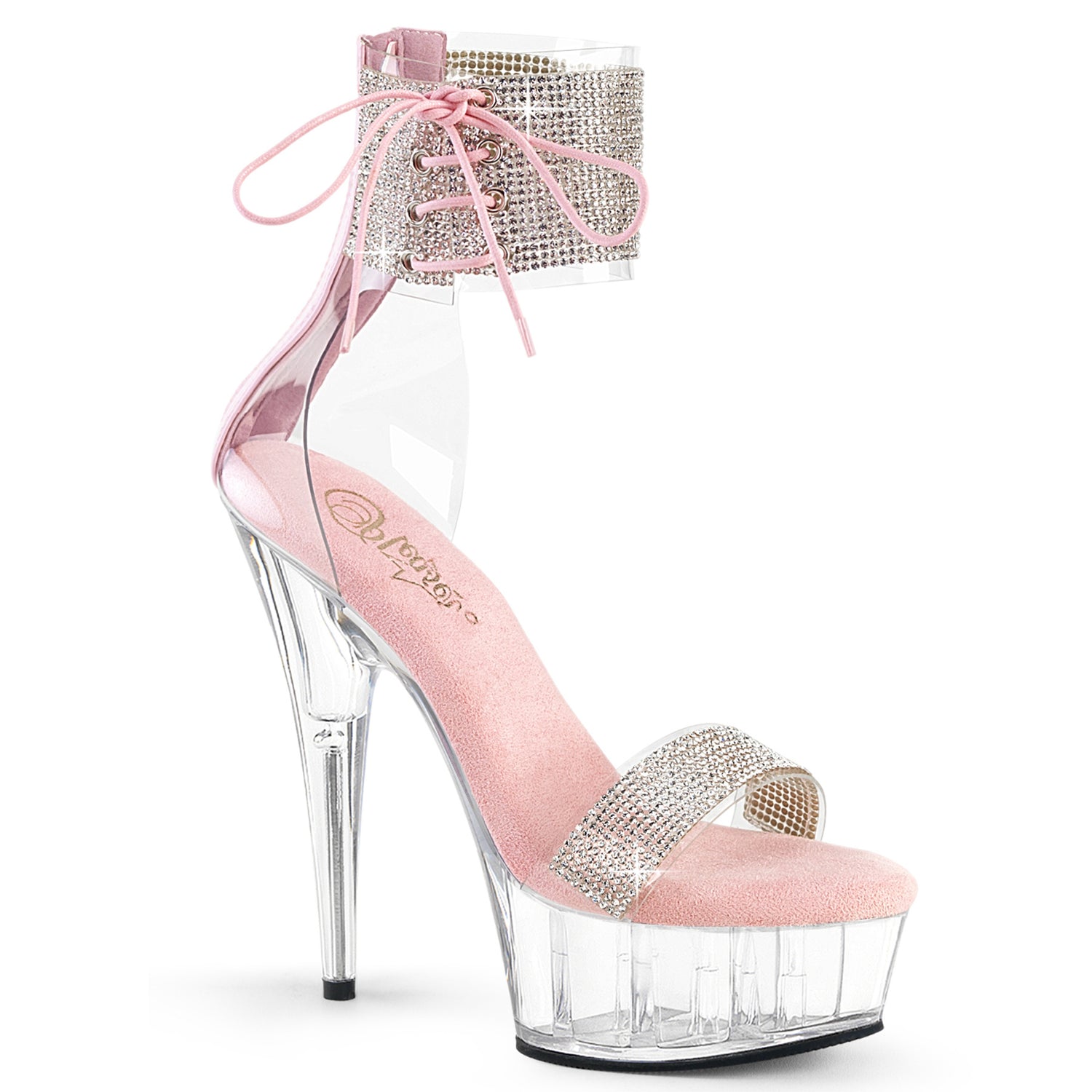 Baby Pink 6 Inch Pole Dancer Platform Shoes - Pleaser DELIGHT-627RS