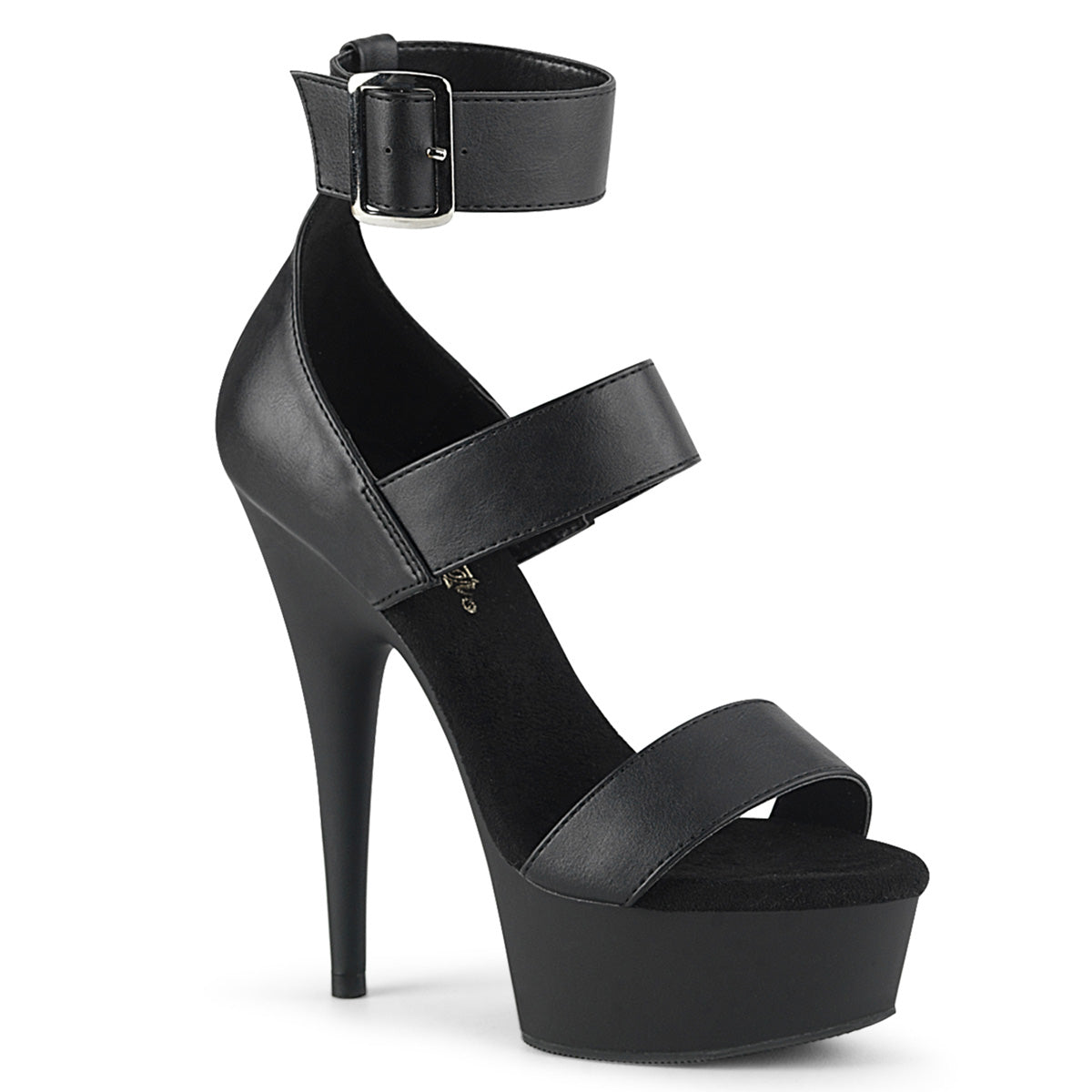Black 6 Inch Pole Dance Platform Shoes - Pleaser DELIGHT-629