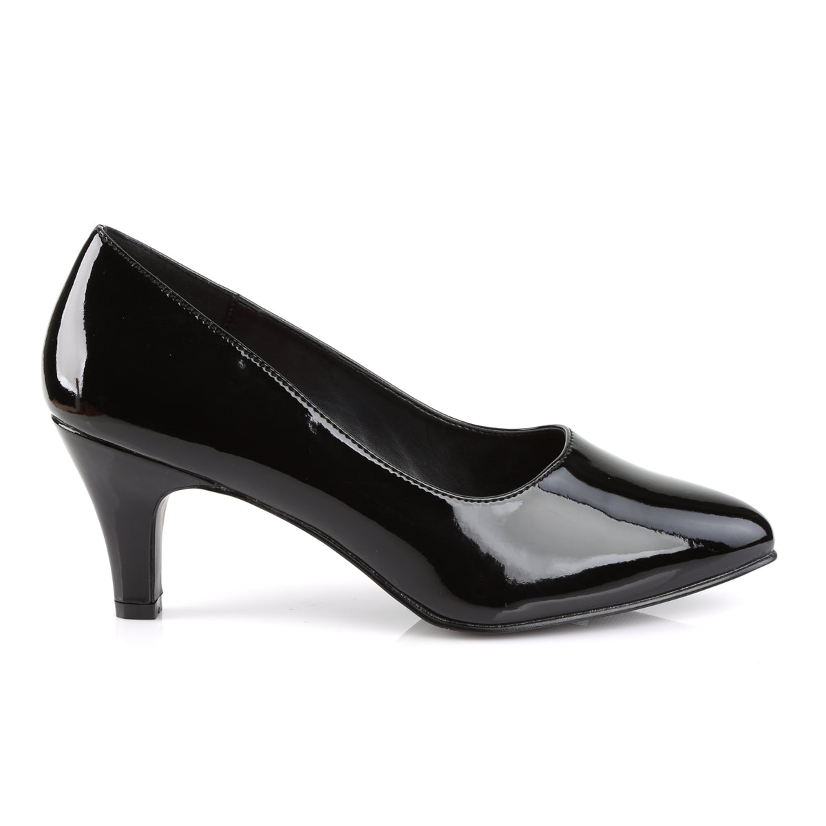 DIVINE-420 Large Size Ladies Shoes 3" Heel Black Patent Fetish Footwear