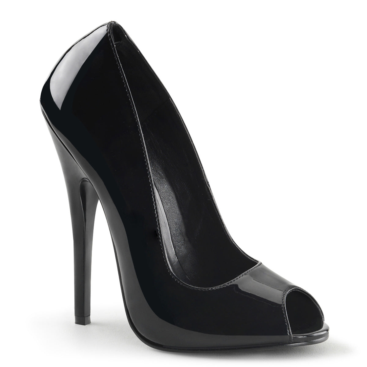 DOMINA-212 Talón de 6 pulgadas de 6 pulgadas de patente negro zapatos eróticos