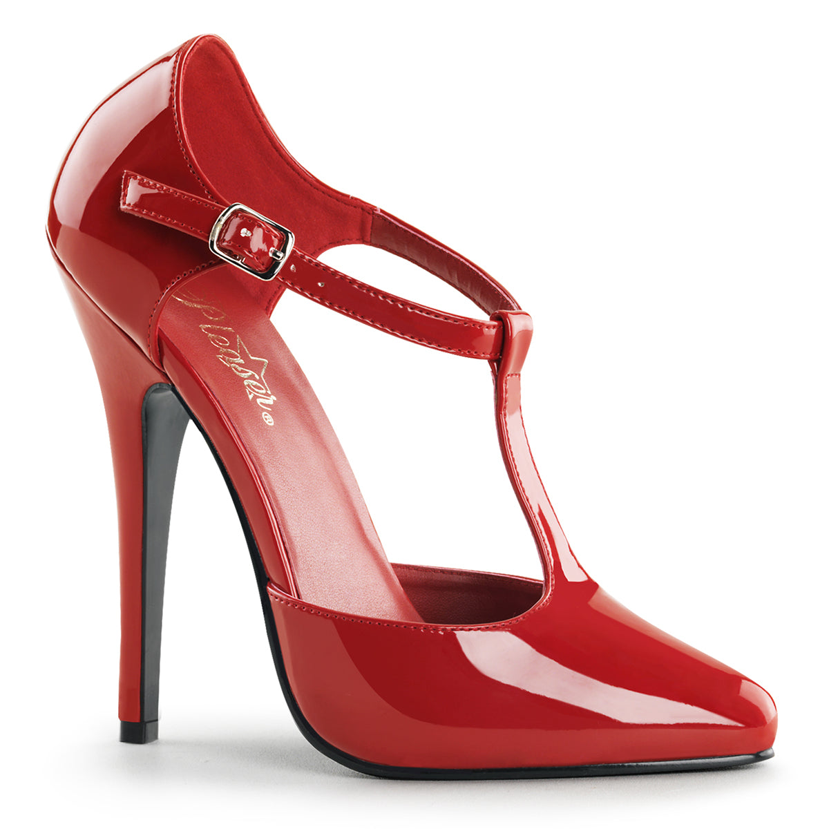 Pleaser DOM415 Red Pat Sexy Shoes Discontinued Sale Stock