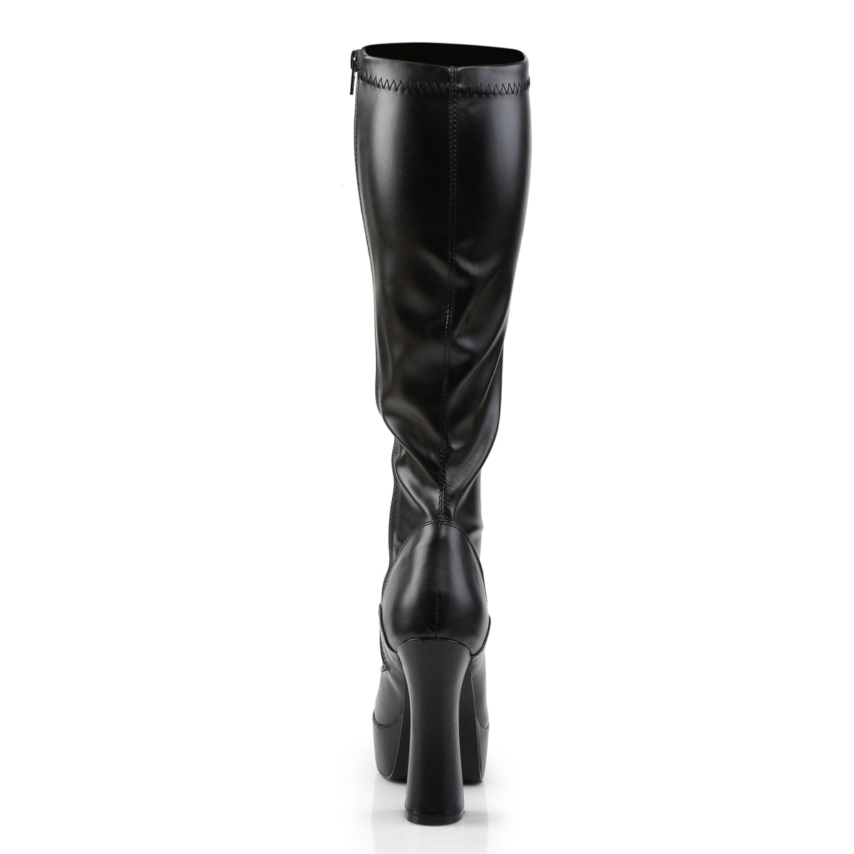 Black Faux Leather 5 Inch Disco Gogo Knee High Boots - Pleaser ELECTRA-2000Z