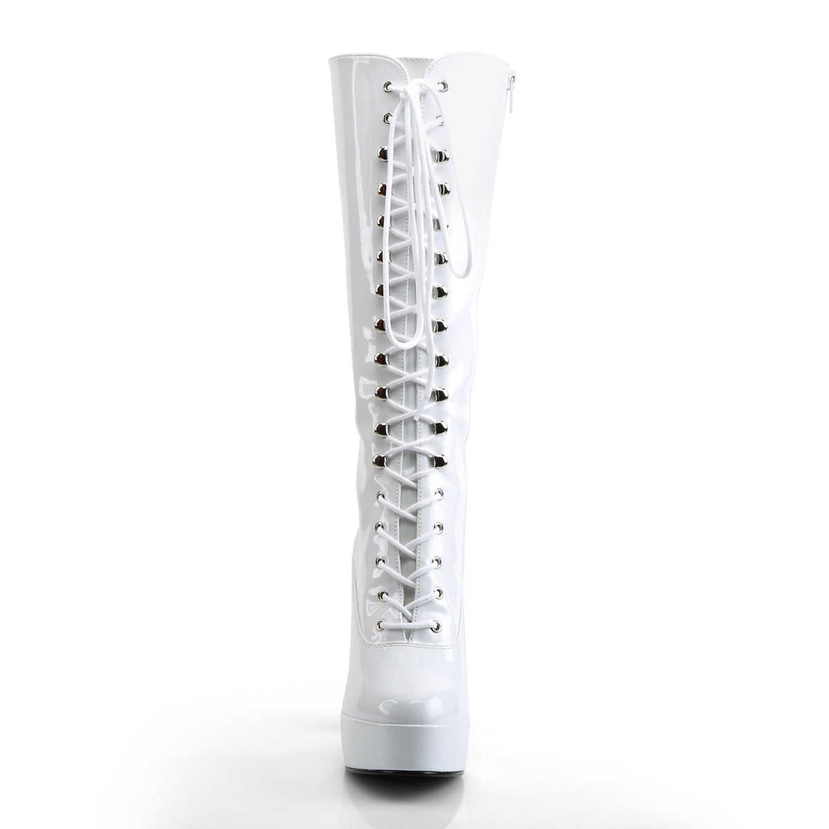 White 5 Inch Disco Knee High Knee High Boots - Pleaser ELECTRA-2020