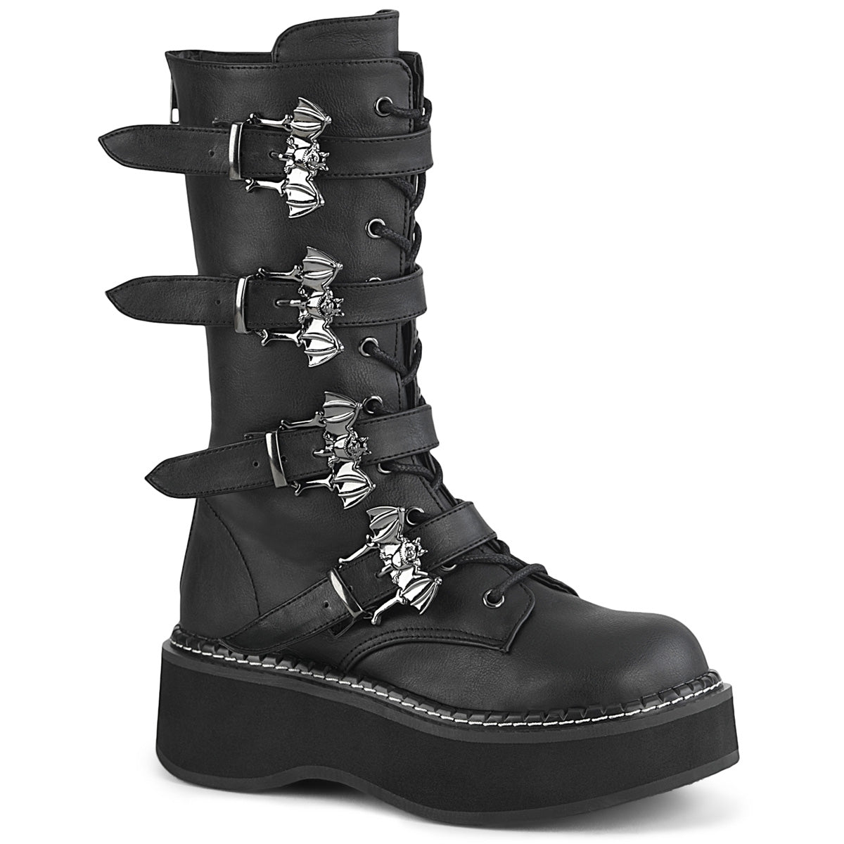 Black 2 Inch Alternative Knee High Boots - Demonia Cult EMILY-322