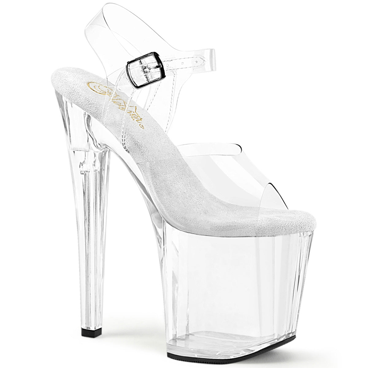 Clear 8 Inch Glitter Platform Ankle Boots - Pleaser ENCHANT-708