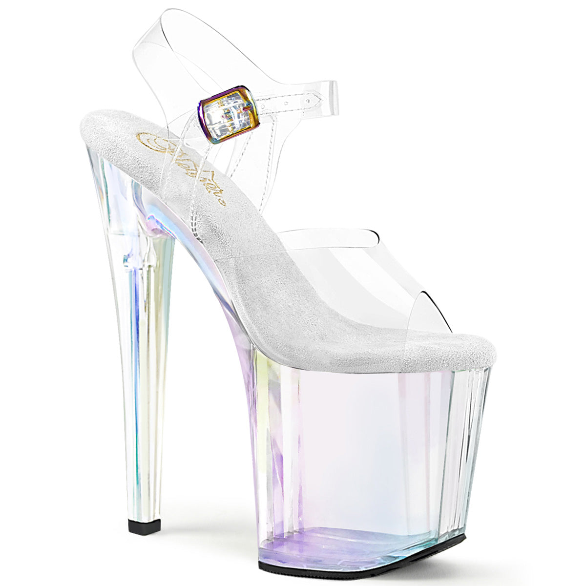 Holographic Tinted 8 Inch Pole Dance Ankle Boots - Pleaser ENCHANT-708HT