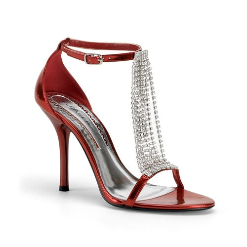 ENCHANT-46 Pleaser Red Metallic PU High Heel Alternative Footwear Discontinued Sale Stock