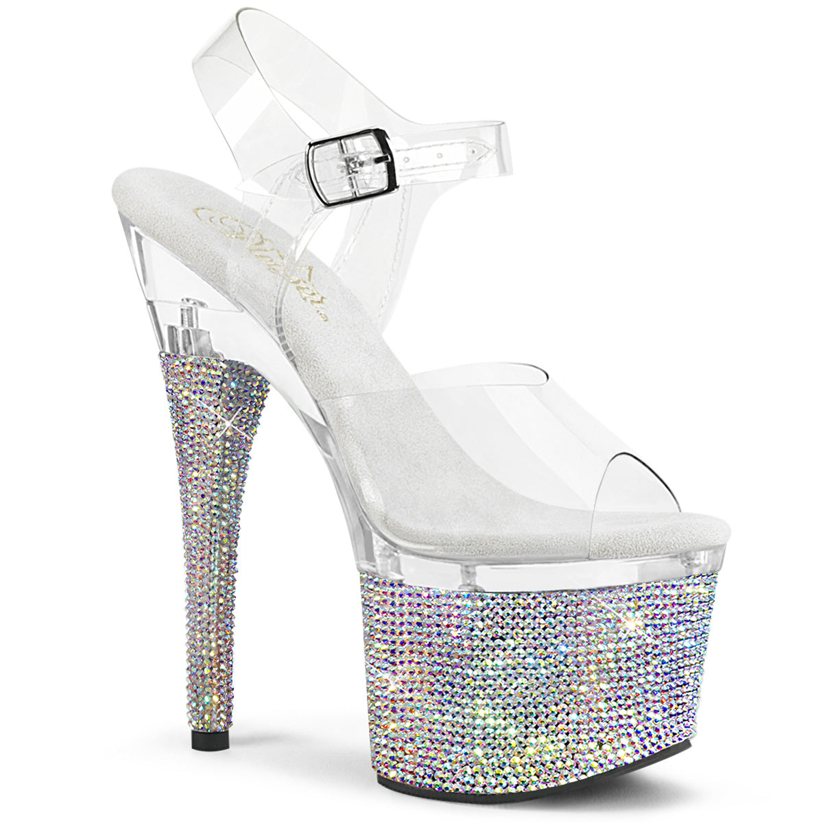 Clear Bling 7 Inch Strippers Platform Shoes - Pleaser ESTEEM-708DM