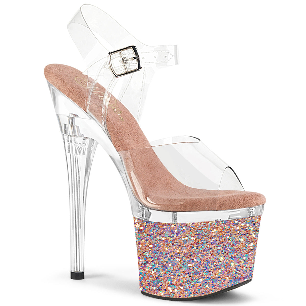 Rose Gold 7 Inch Pole Dancer Platform Shoes - Pleaser ESTEEM-708LG