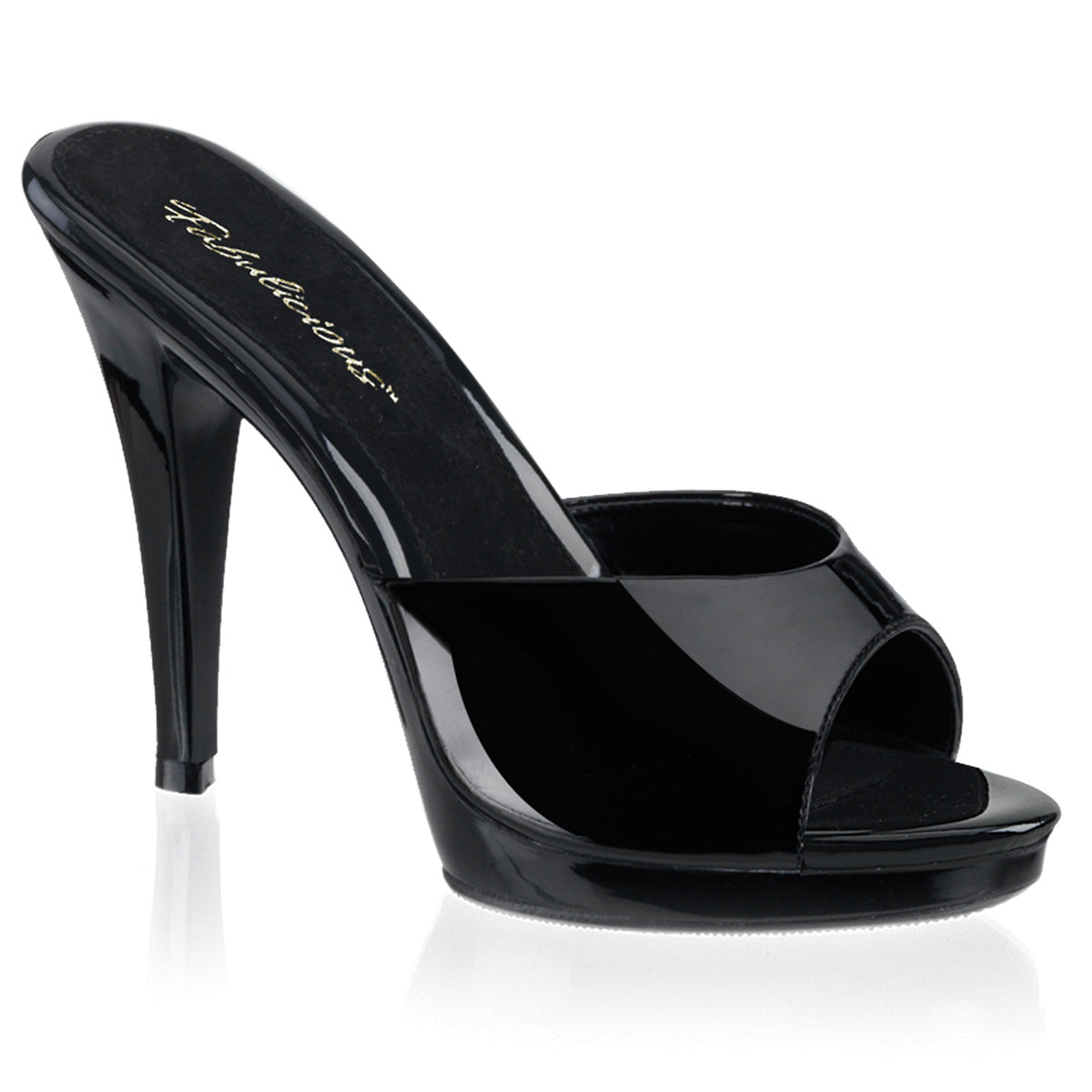 Black 4.5 Inch Fetish Shoes - Fabulicious FLAIR-401-2