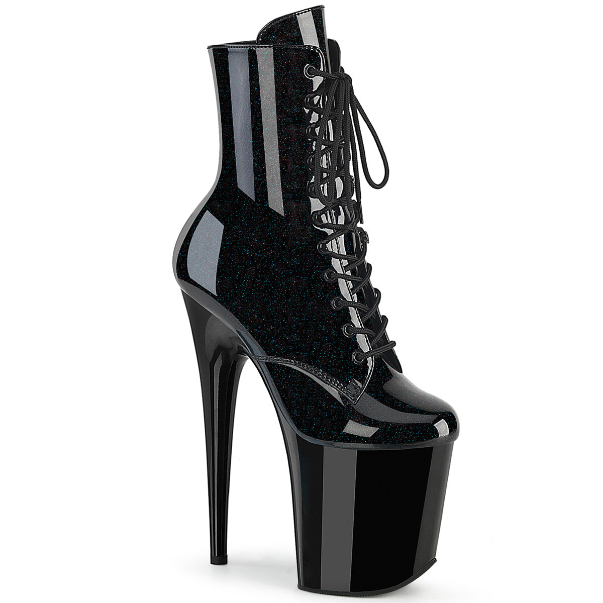 Black 8 Inch Pole Dance Ankle Boots - Pleaser FLAMINGO-1020BLG