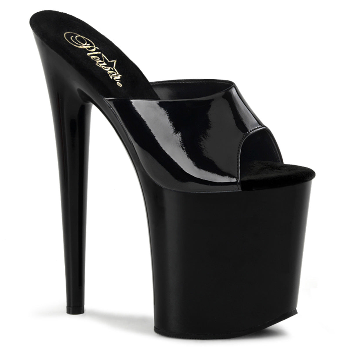 Black 8 Inch Pole Dance Platform Shoes - Pleaser FLAMINGO-801