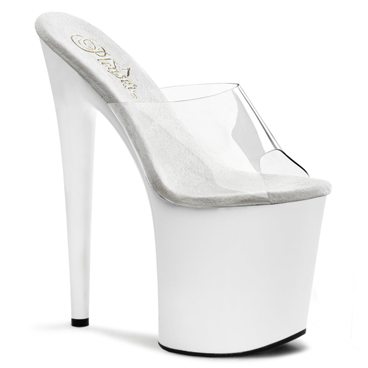 White 8 Inch Pole Dance Platform Shoes - Pleaser FLAMINGO-801