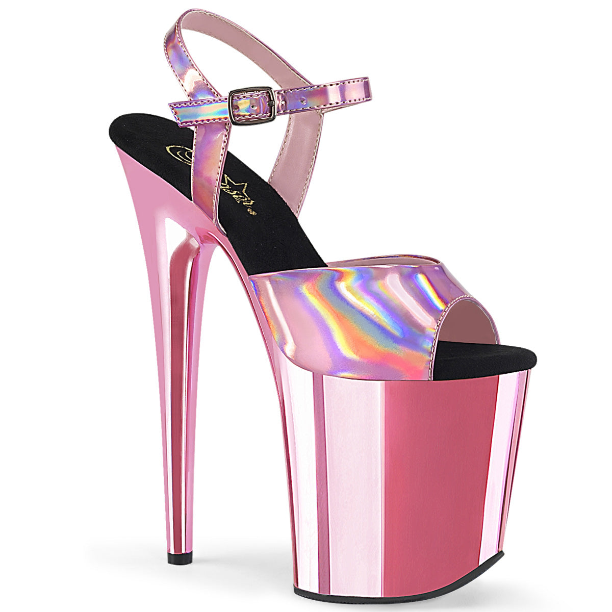 Baby Pink Holo 8 Inch Strippers Platform Shoes - Pleaser FLAMINGO-809HG