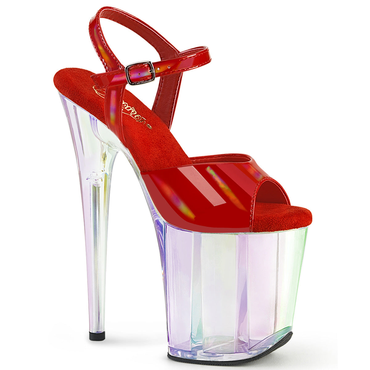 Red Holo 8 Inch Strippers Platform Shoes - Pleaser FLAMINGO-809HT