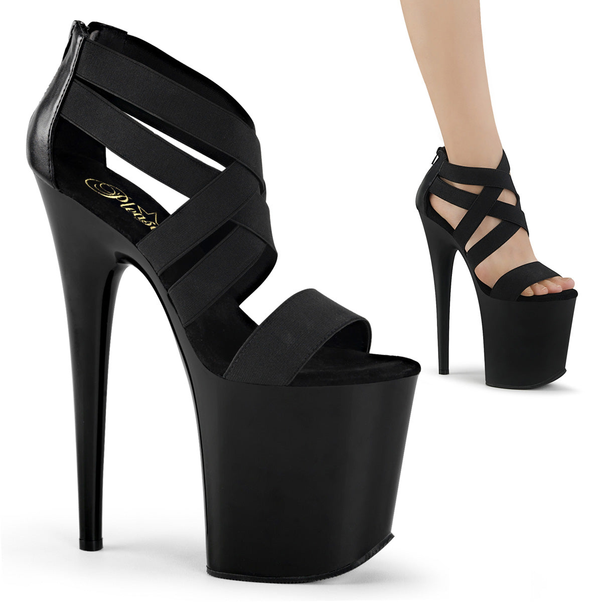 Black 8 Inch Exotic Dance Platform Shoes - Pleaser FLAMINGO-869
