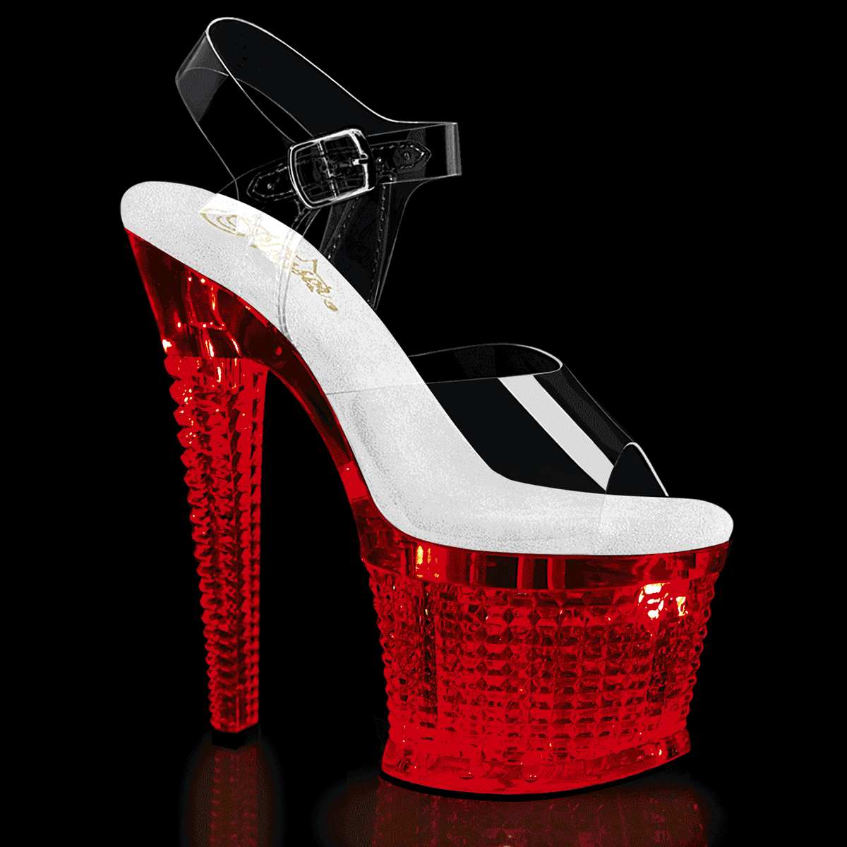 Clear 7 Inch Strippers Platform Shoes - Pleaser FLASHDANCE-708SPEC