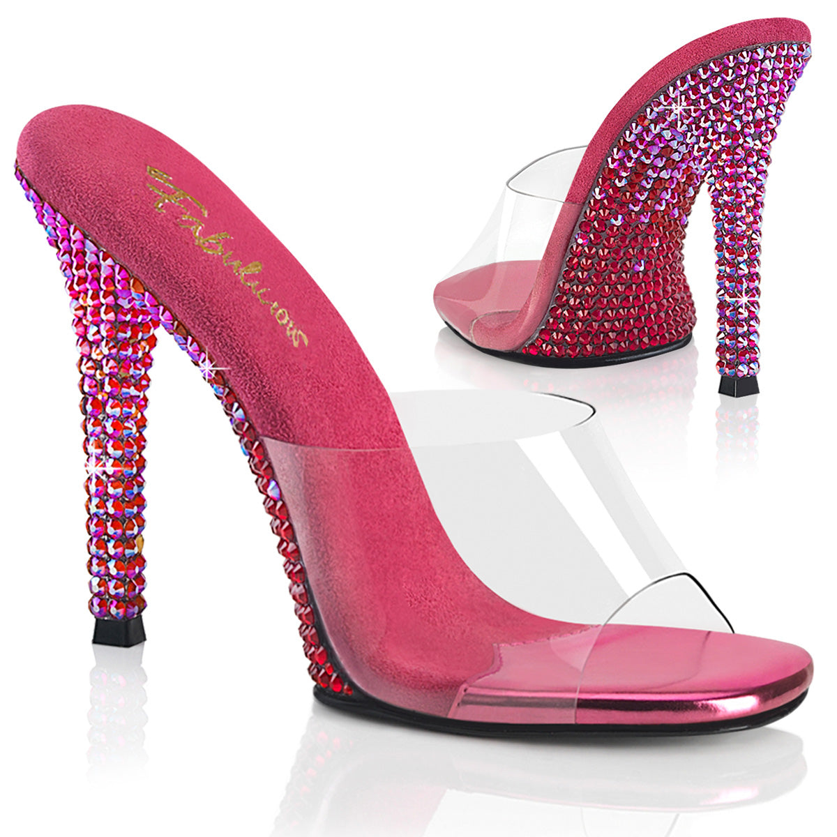 Fuchsia 4.5 Inch Bling Shoes - Fabulicious GALA-01DMM