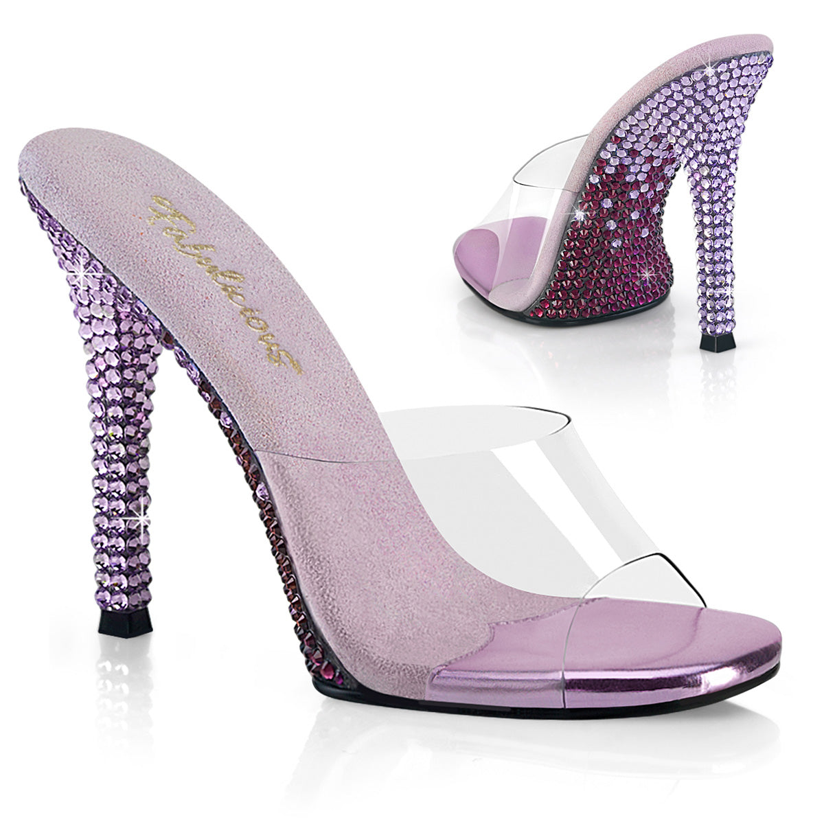 Lavender 4.5 Inch Bling Shoes - Fabulicious GALA-01DMM