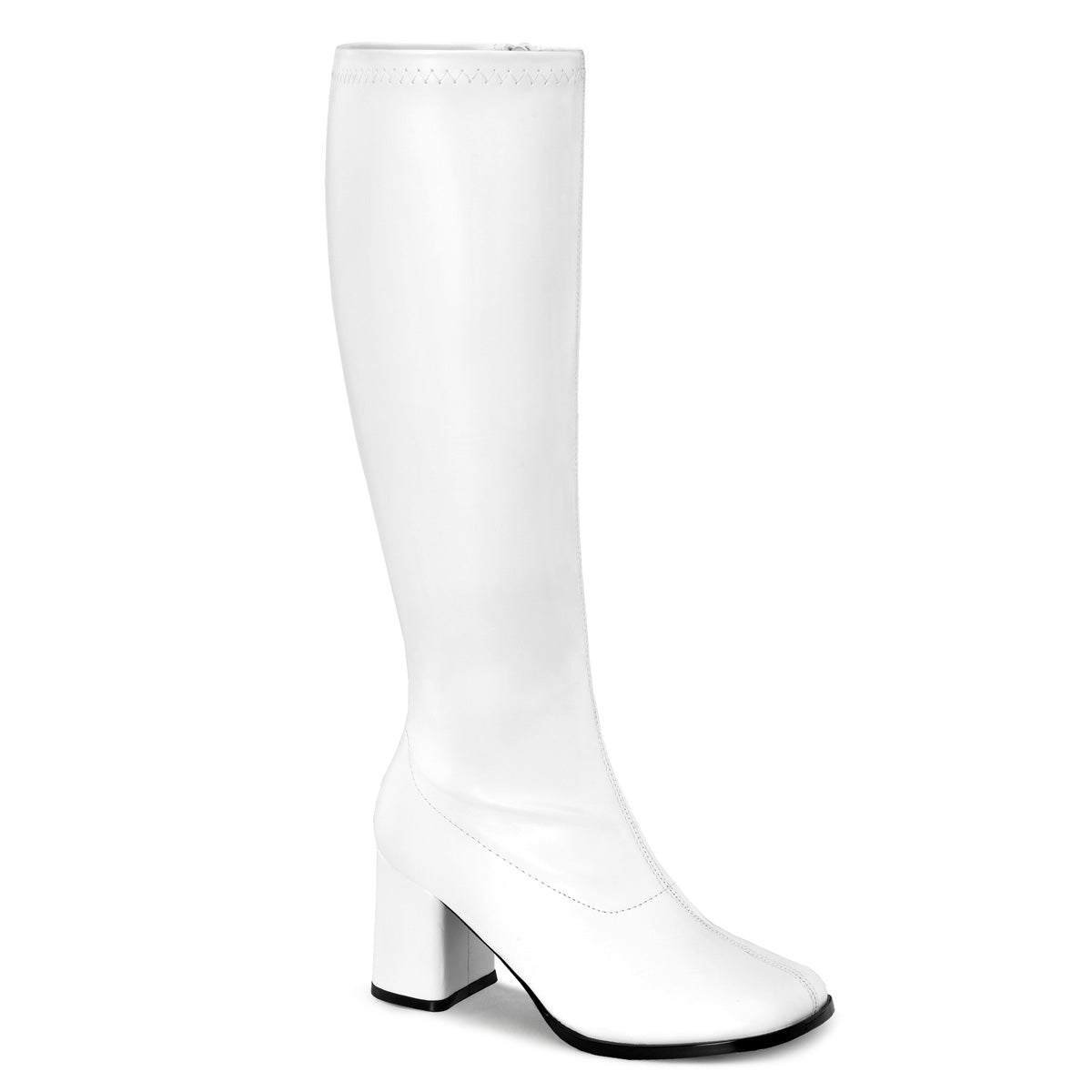 White 3 Inch Wide Gogo Boots - Funtasma GOGO-300WC