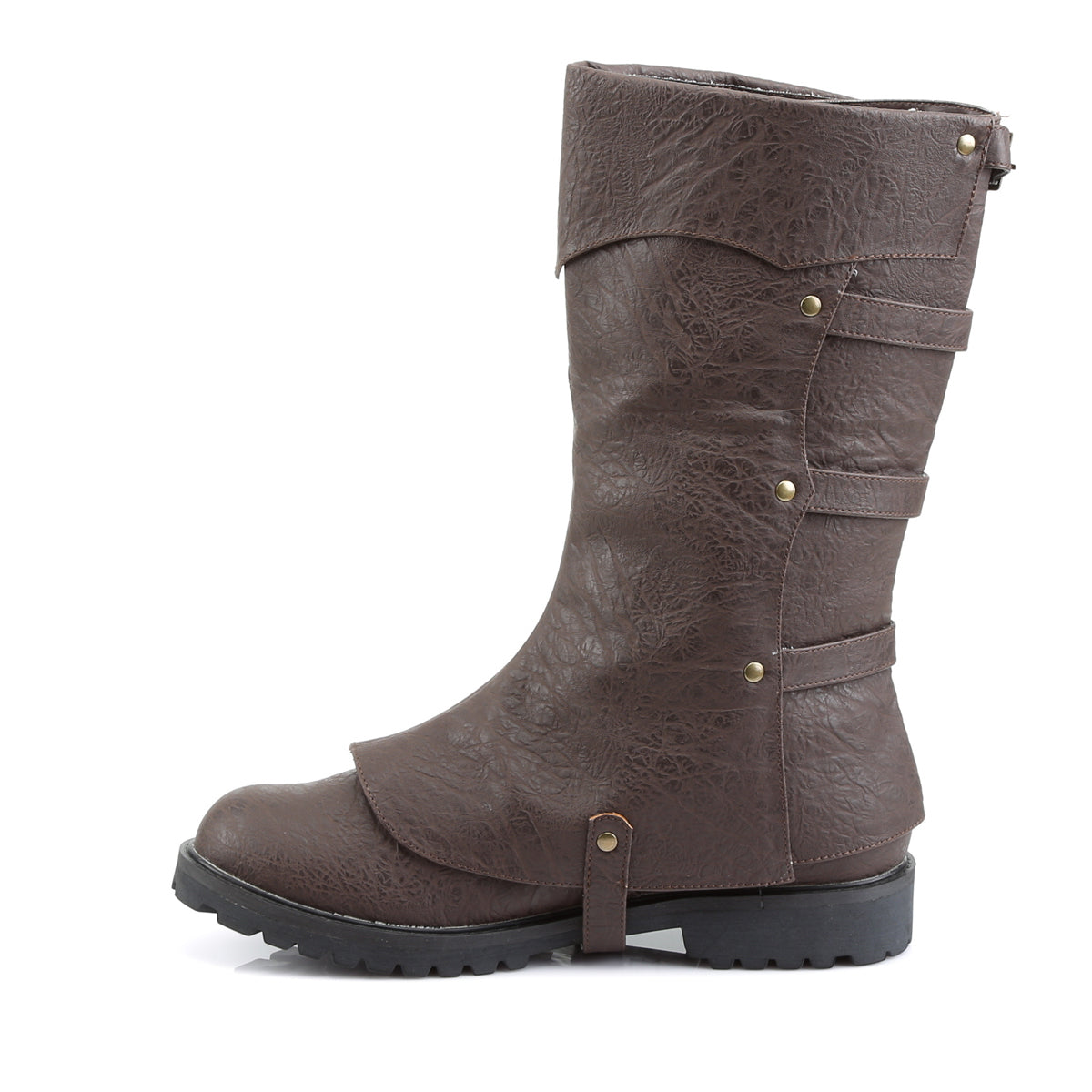 Gotham-105 Funtasma Brown angustiado PU botas para hombres