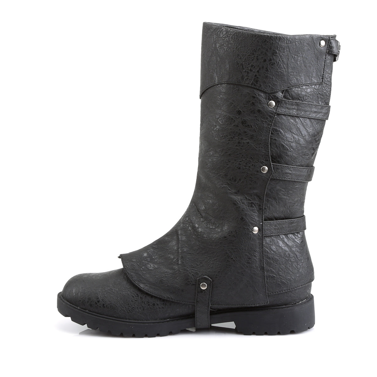 Gotham-105 Funtasma Black angustiado PU botas para hombres