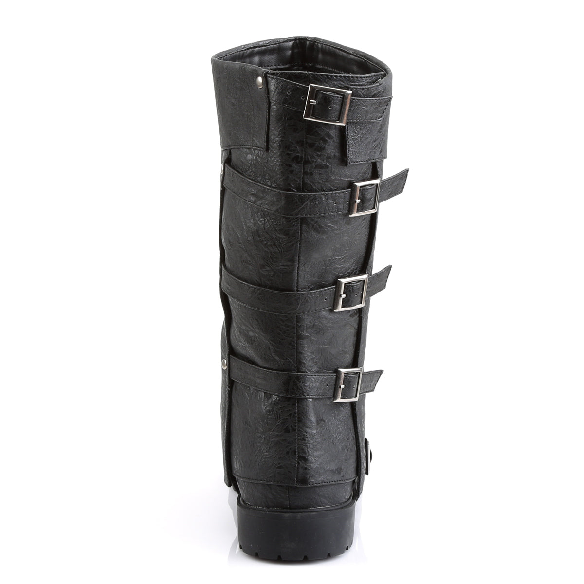 Gotham-105 Funtasma Black angustiado PU botas para hombres