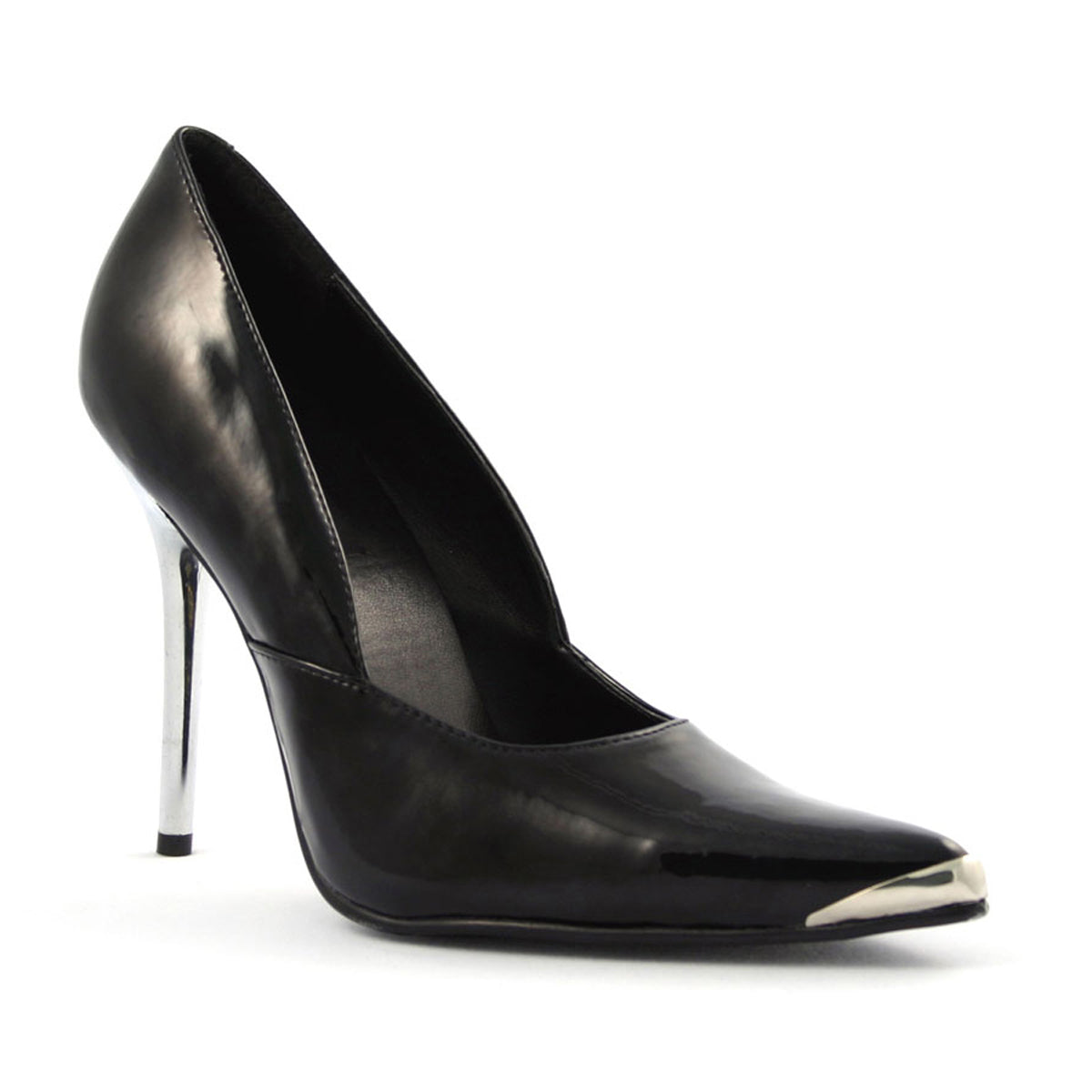 *4 1/2 Spikes Chrome Heel Shoes HEAT01/B HEAT01