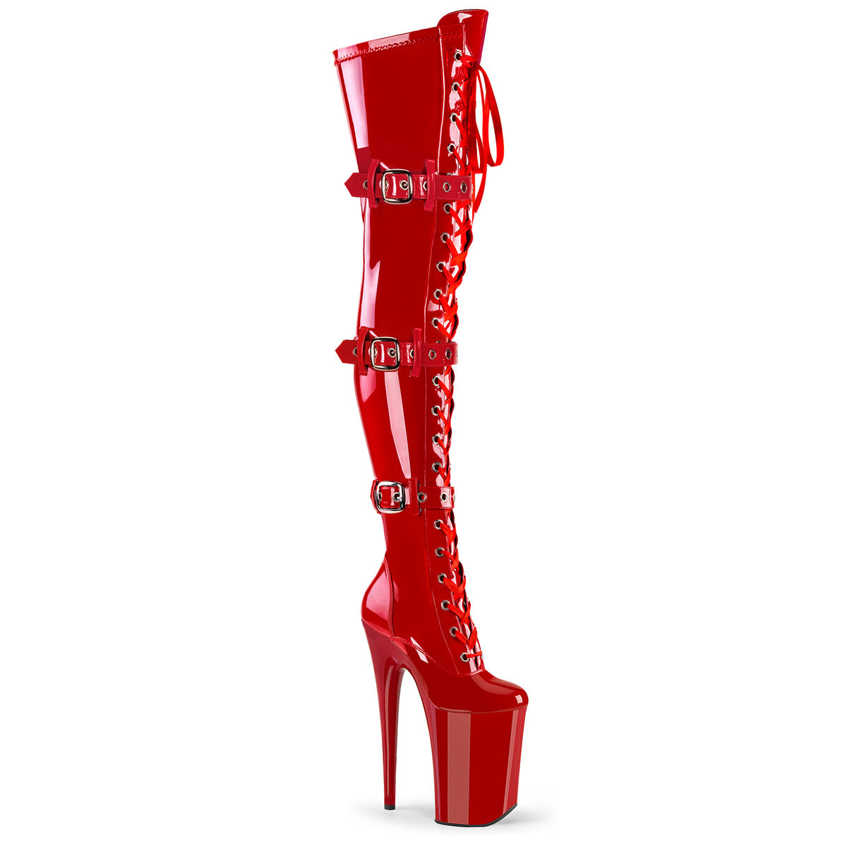 Red 9 Inch Extreme High Thigh Highs - Pleaser INFINITY-3028