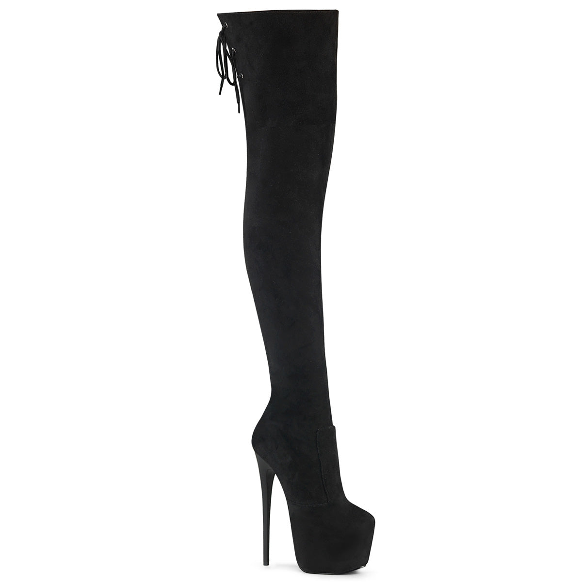 Black 7 Inch Pole Dancing Thigh Boots - Pleaser JUBILANT-3007FS