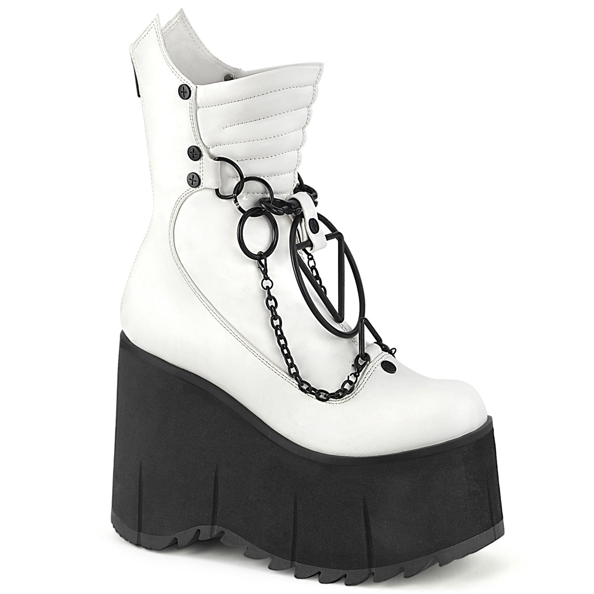 White 4.8 Inch Alternative Women's Ankle Boots - Demonia Cult KERA-130