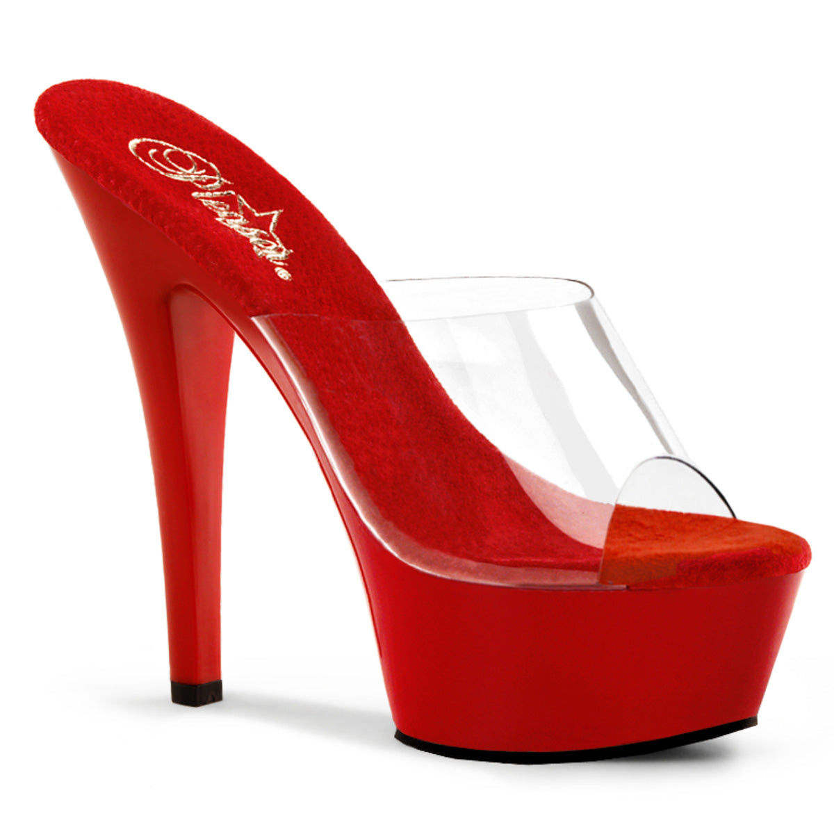 Red 6 Inch Pole Dance Platform Shoes - Pleaser KISS-201