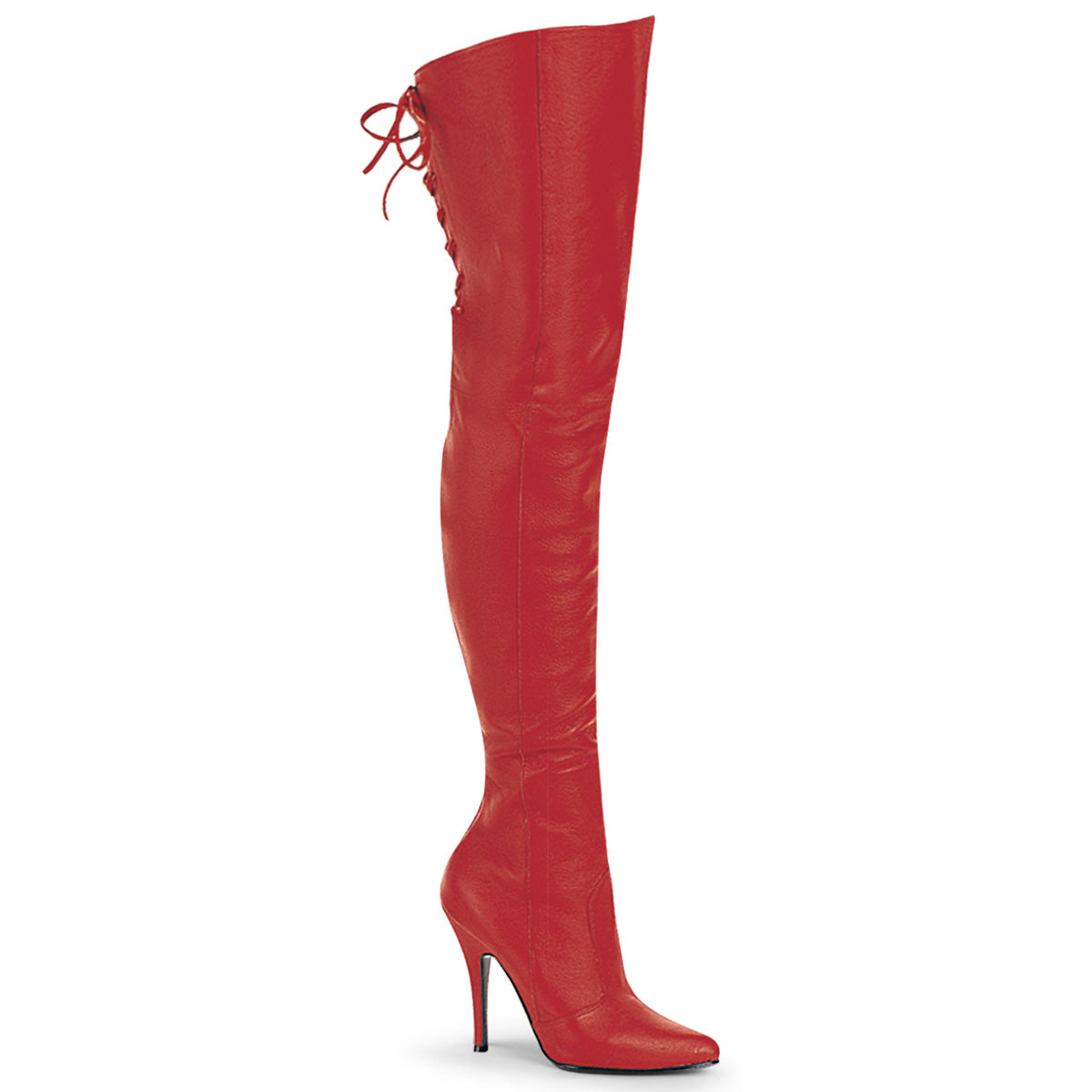 Red Leather (P) 5 Inch Fetish Dancer Fetish Thigh Boots - Pleaser LEGEND-8899