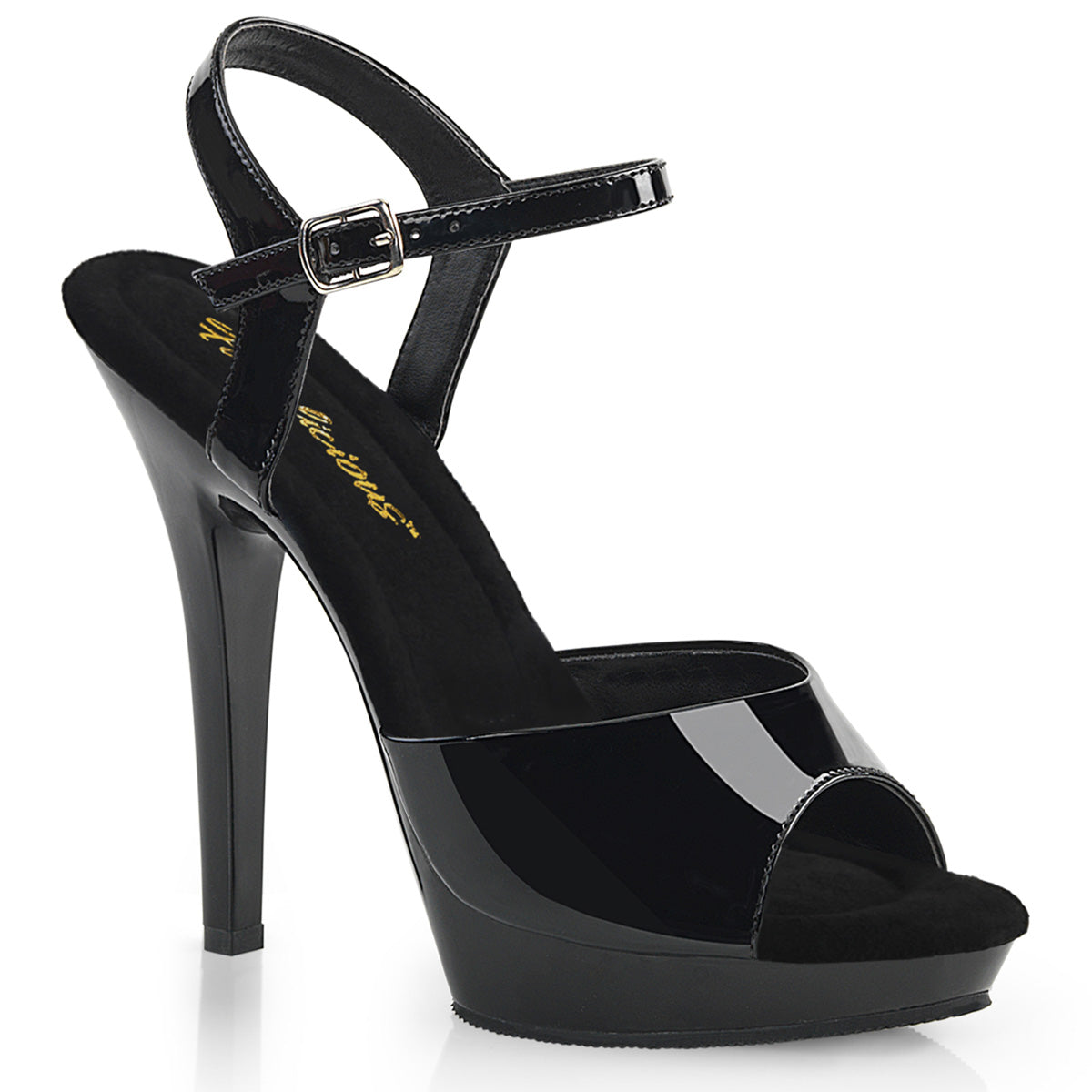 Black 5 Inch Glamour Shoes - Fabulicious LIP-109