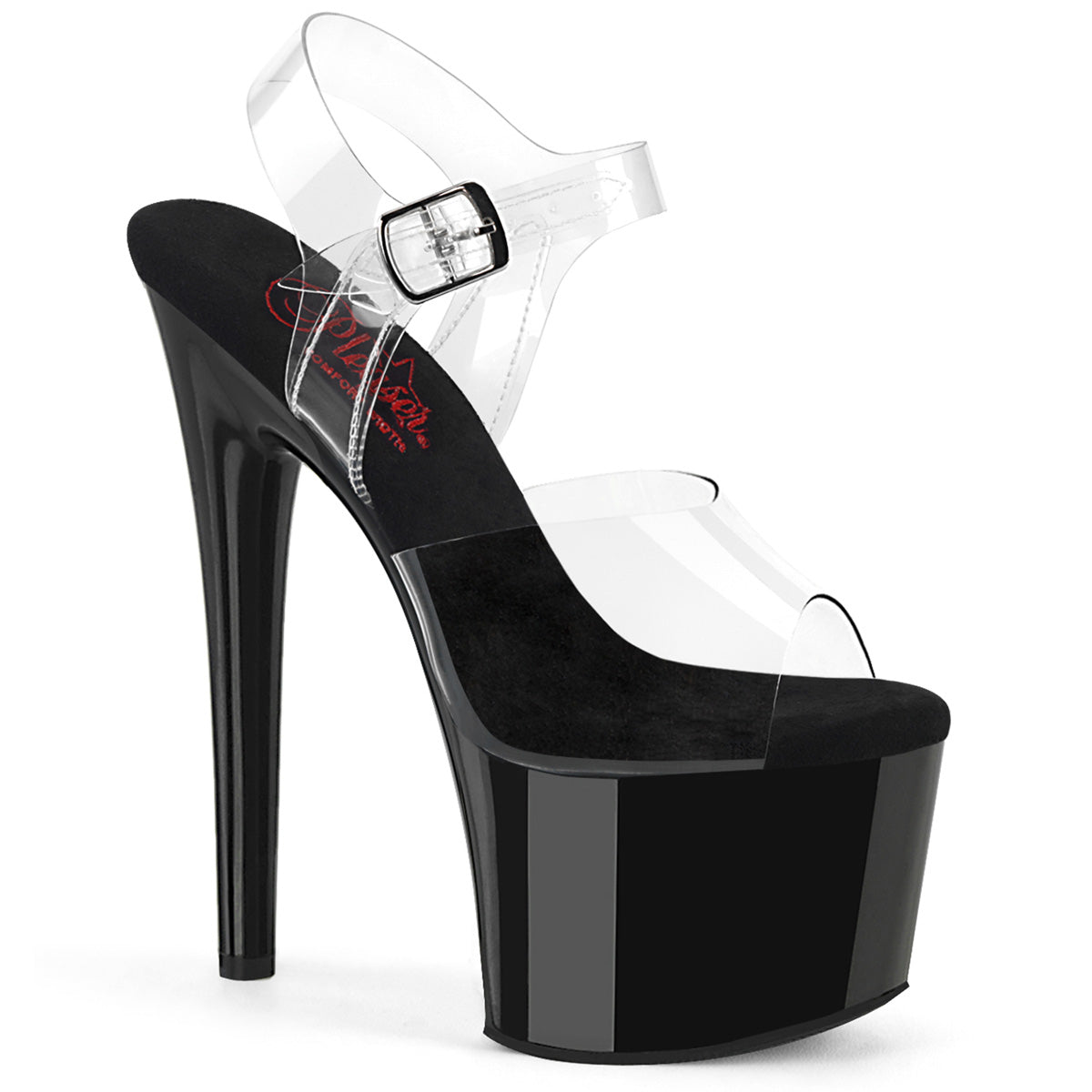Clear Black 7 Inch Erotic High Platform Shoes - Pleaser PASSION-708