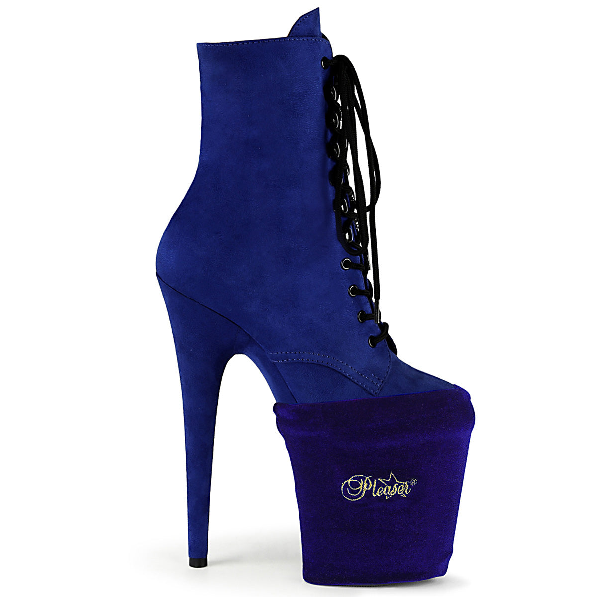 PSP-RYBLVEL Pleasers Pole Shoe Protectors Royal Blue Velvet